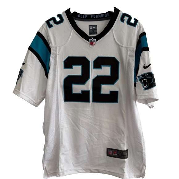 NFL x Nike Carolina Panthers White Jersey #22 McCaffrey Mens Jersey Small - Picture 1 of 5